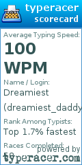 Scorecard for user dreamiest_daddy