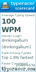 Scorecard for user drinkingallium