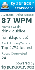 Scorecard for user drinkliquidice