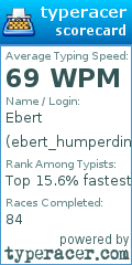 Scorecard for user ebert_humperdink