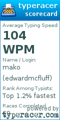 Scorecard for user edwardmcfluff