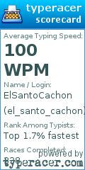 Scorecard for user el_santo_cachon