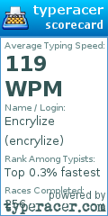 Scorecard for user encrylize