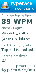 Scorecard for user epstein_island