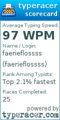 Scorecard for user faerieflossss