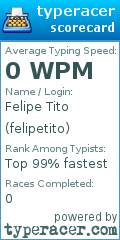 Scorecard for user felipetito