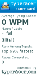 Scorecard for user fillfall