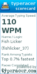 Scorecard for user fishlicker_37