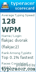 Scorecard for user flakjac2