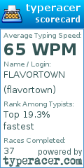 Scorecard for user flavortown