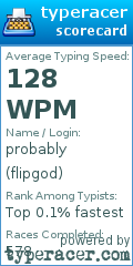 Scorecard for user flipgod