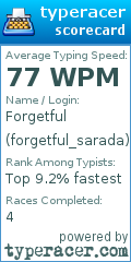 Scorecard for user forgetful_sarada
