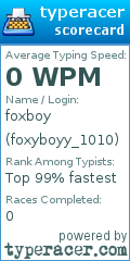 Scorecard for user foxyboyy_1010