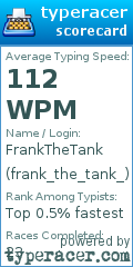Scorecard for user frank_the_tank_
