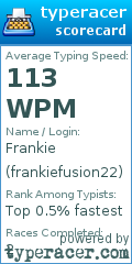 Scorecard for user frankiefusion22