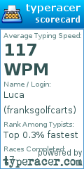 Scorecard for user franksgolfcarts