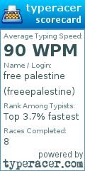 Scorecard for user freeepalestine