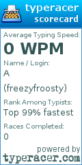 Scorecard for user freezyfroosty