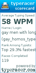 Scorecard for user gay_homos_type_fast