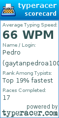 Scorecard for user gaytanpedroa100