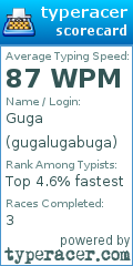 Scorecard for user gugalugabuga