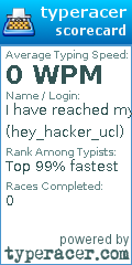 Scorecard for user hey_hacker_ucl