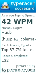 Scorecard for user huupie2_colemak