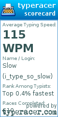 Scorecard for user i_type_so_slow