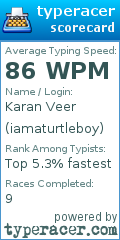 Scorecard for user iamaturtleboy
