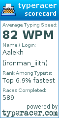 Scorecard for user ironman_iiith