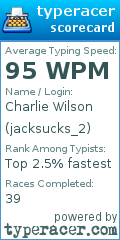Scorecard for user jacksucks_2