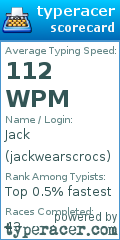 Scorecard for user jackwearscrocs