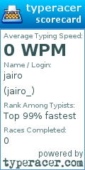 Scorecard for user jairo_