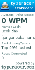 Scorecard for user janganpakainamaumi