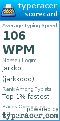 Scorecard for user jarkkooo