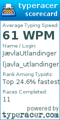 Scorecard for user javla_utlandinger