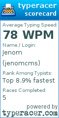 Scorecard for user jenomcms