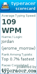 Scorecard for user jerome_morrow