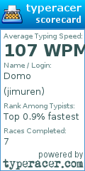 Scorecard for user jimuren