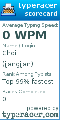 Scorecard for user jjangjjan