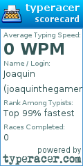 Scorecard for user joaquinthegamer