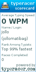 Scorecard for user jollomatibag