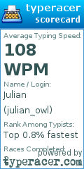Scorecard for user julian_owl