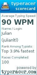 Scorecard for user julianltl
