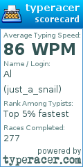 Scorecard for user just_a_snail