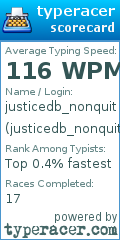 Scorecard for user justicedb_nonquit