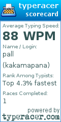 Scorecard for user kakamapana