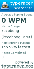 Scorecard for user kecebong_larut