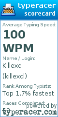 Scorecard for user killexcl