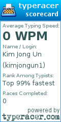 Scorecard for user kimjongun1